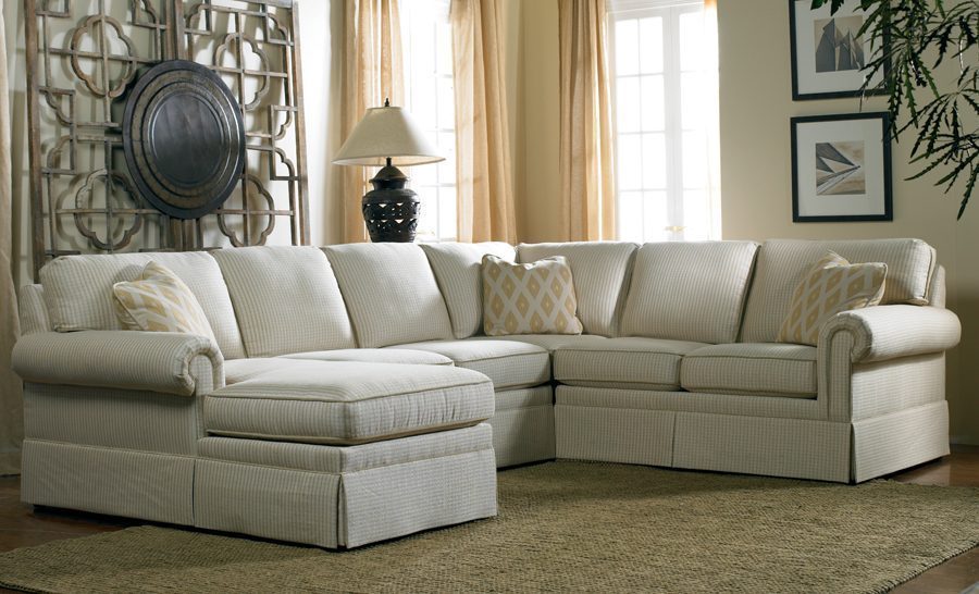 sherrill leather sectional sofa